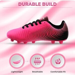 Vizari Stealth Firm Ground Soccer Cleats/Shoes -Pink/Black Size: Youth 12